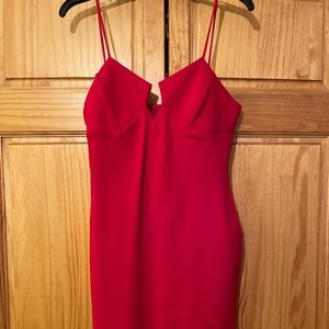 Red Windsor Low Cut Body-con Midi Dress